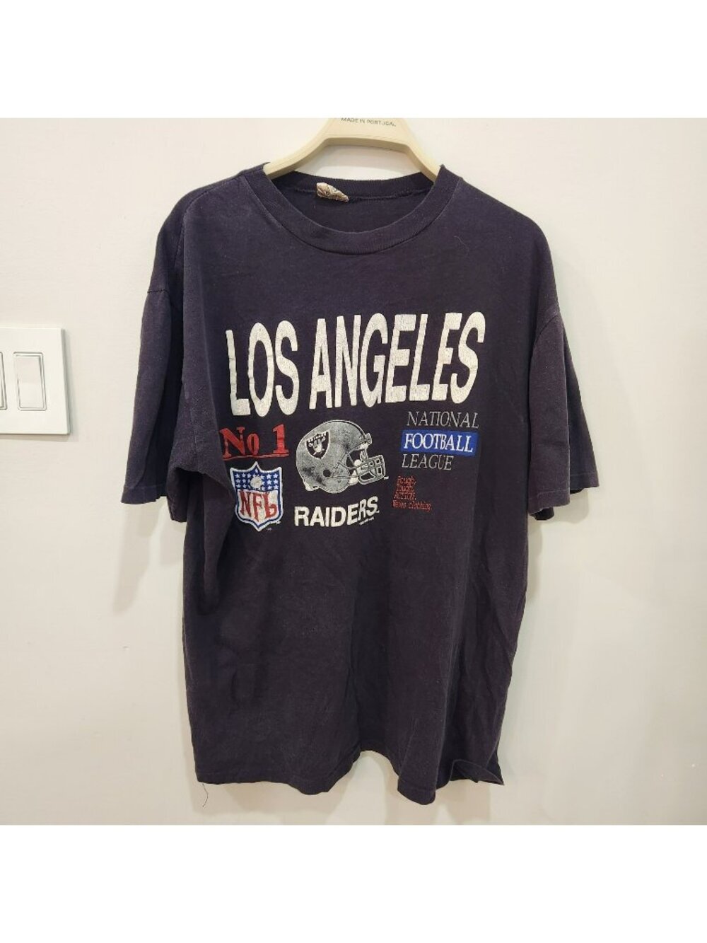 Vintage Los Angeles Raiders T Shirt Mens L Black Fader 1980 Single Stitch Faded